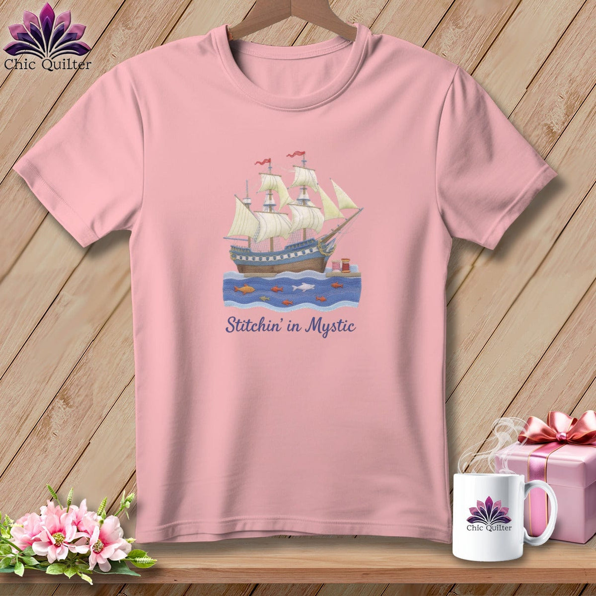 MyDesigns Physical Item S / Pink Stitchin' in Mystic ~ Relaxed Fit Tee