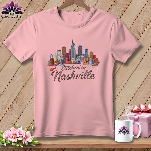 MyDesigns Physical Item S / Pink Stitchin' in Nashville ~ Relaxed Fit Tee