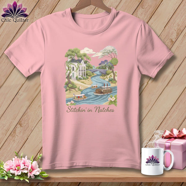MyDesigns Physical Item S / Pink Stitchin' in Natchez ~ Relaxed Fit Tee