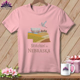 MyDesigns Physical Item S / Pink Stitchin' in Nebraska ~ Relaxed Fit Tee