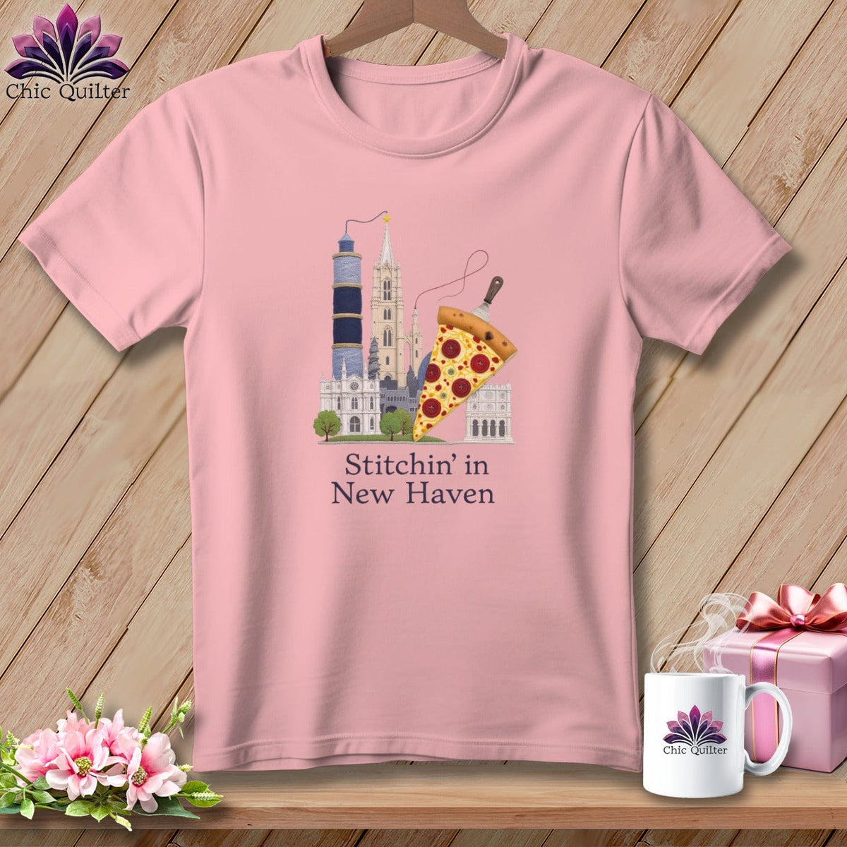 MyDesigns Physical Item S / Pink Stitchin' in New Haven ~ Relaxed Fit Tee