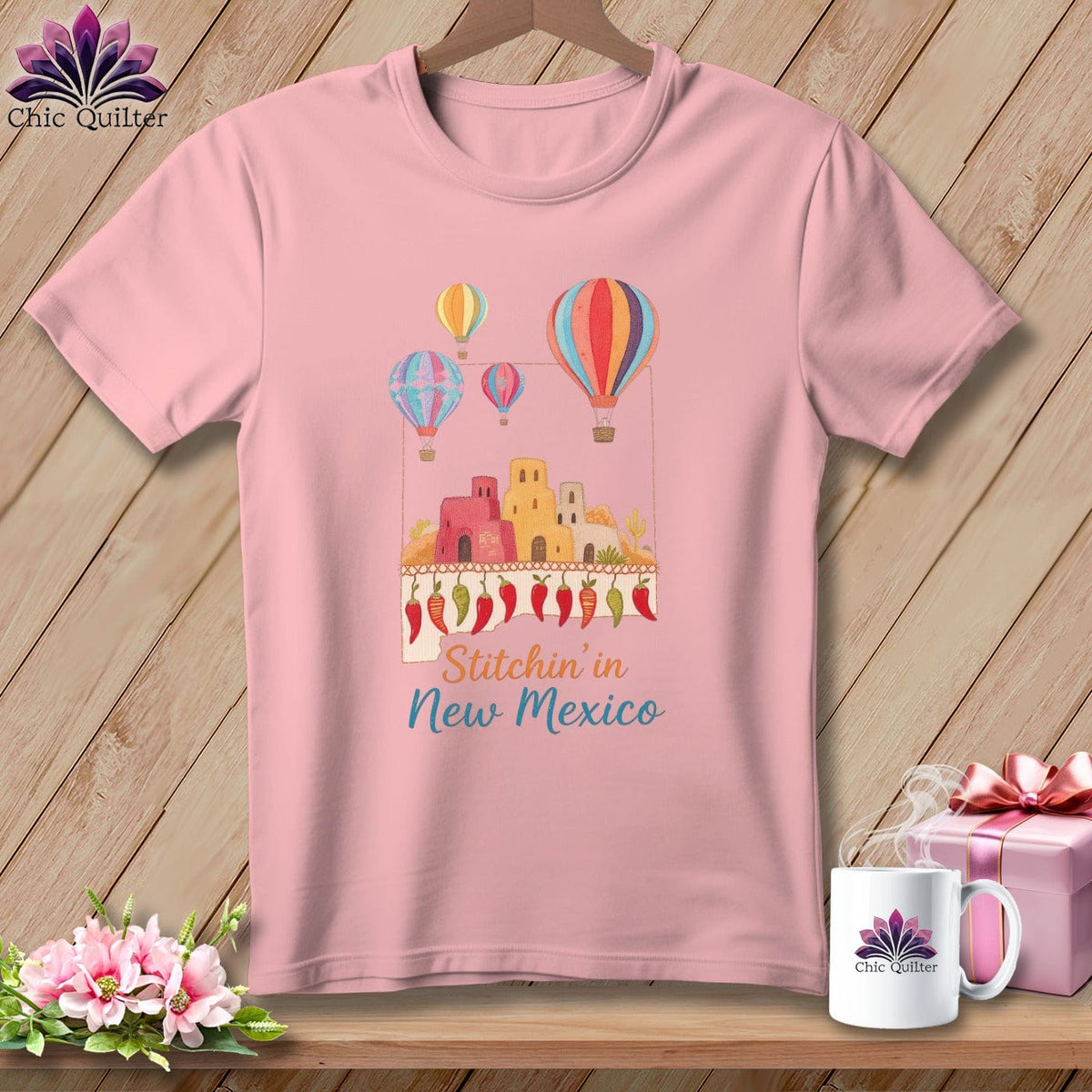 MyDesigns Physical Item S / Pink Stitchin' in New Mexico ~ Relaxed Fit Tee