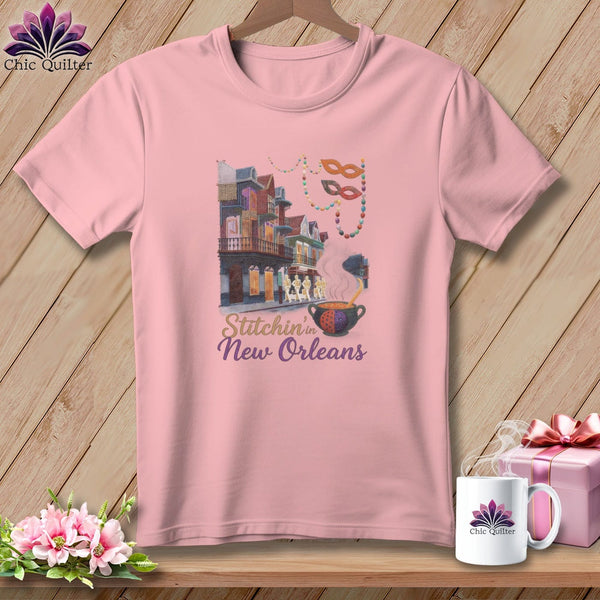 MyDesigns Physical Item S / Pink Stitchin' in New Orleans ~ Relaxed Fit Tee