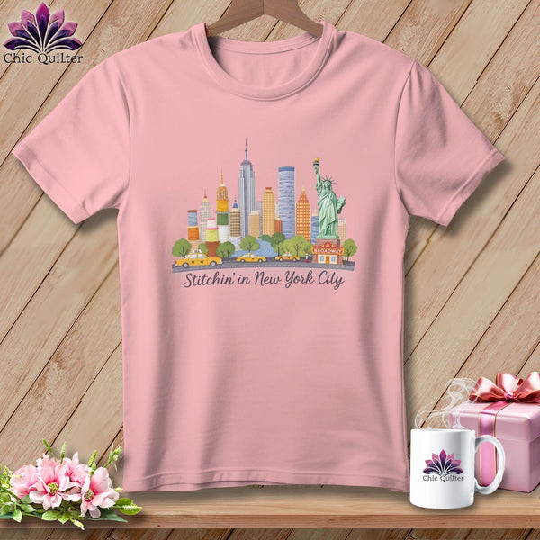 MyDesigns Physical Item S / Pink Stitchin' in New York City ~ Relaxed Fit Tee