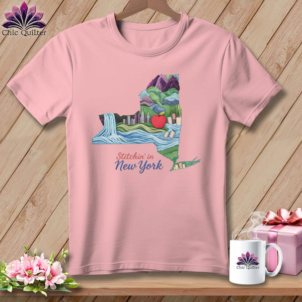 MyDesigns Physical Item S / Pink Stitchin' in New York ~ Relaxed Fit Tee