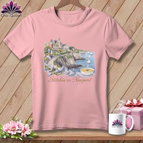 MyDesigns Physical Item S / Pink Stitchin' in Newport ~ Relaxed Fit Tee