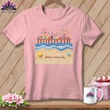 MyDesigns Physical Item S / Pink Stitchin' in Ocean City ~ Relaxed Fit Tee
