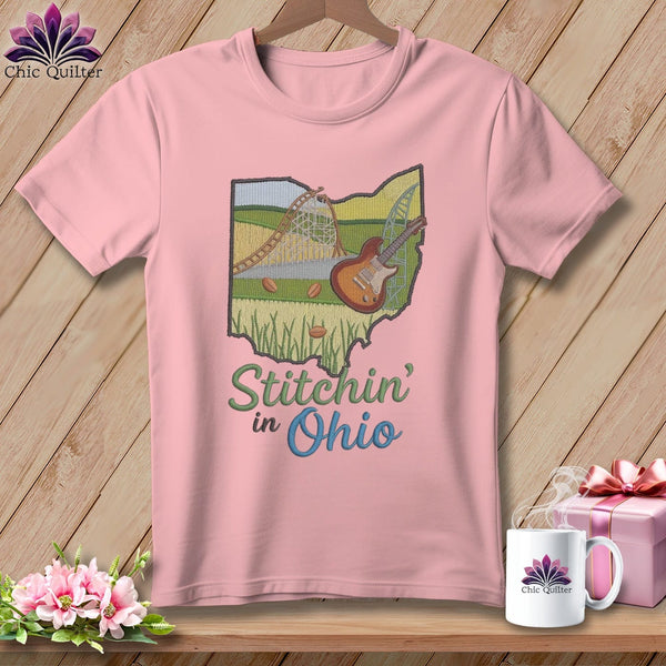 MyDesigns Physical Item S / Pink Stitchin' in Ohio ~ Relaxed Fit Tee