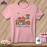 MyDesigns Physical Item S / Pink Stitchin' in Philadelphia ~ Relaxed Fit Tee