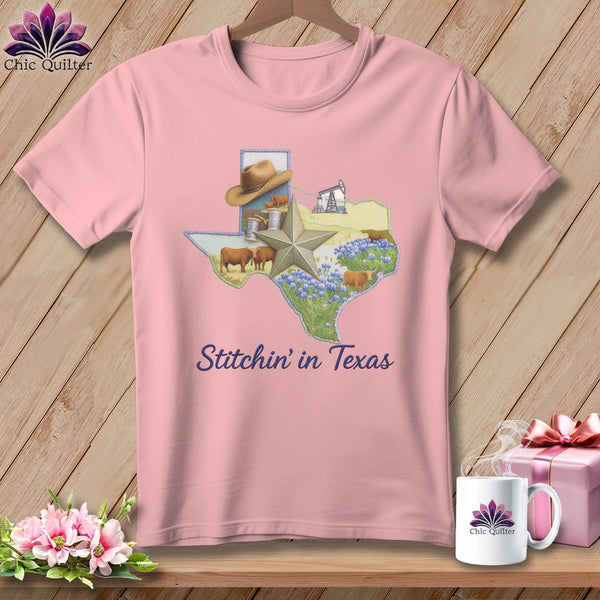 MyDesigns Physical Item S / Pink Stitchin' in Texas ~ Relaxed Fit Tee