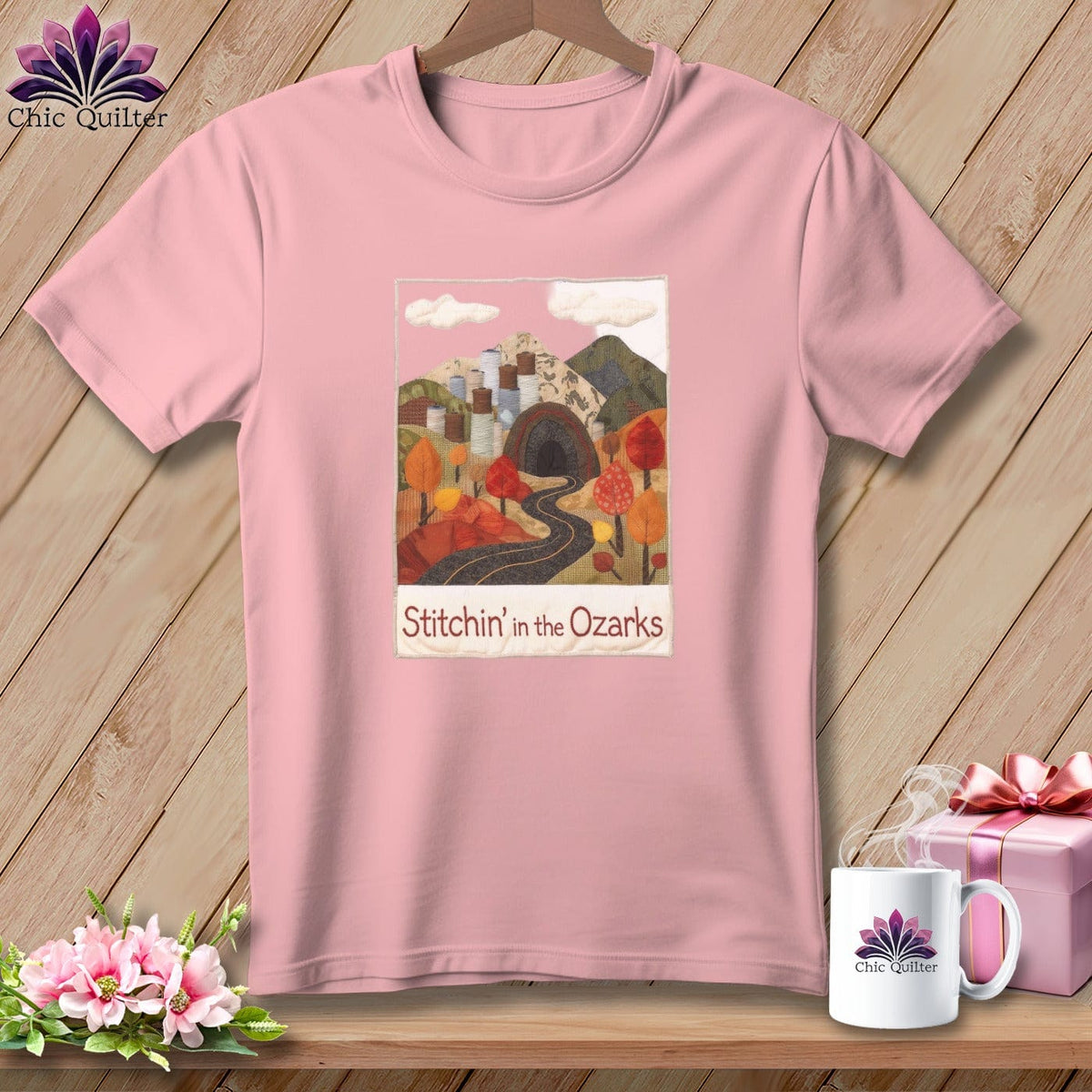 MyDesigns Physical Item S / Pink Stitchin' in the Ozark Mountains ~ Relaxed Fit Tee