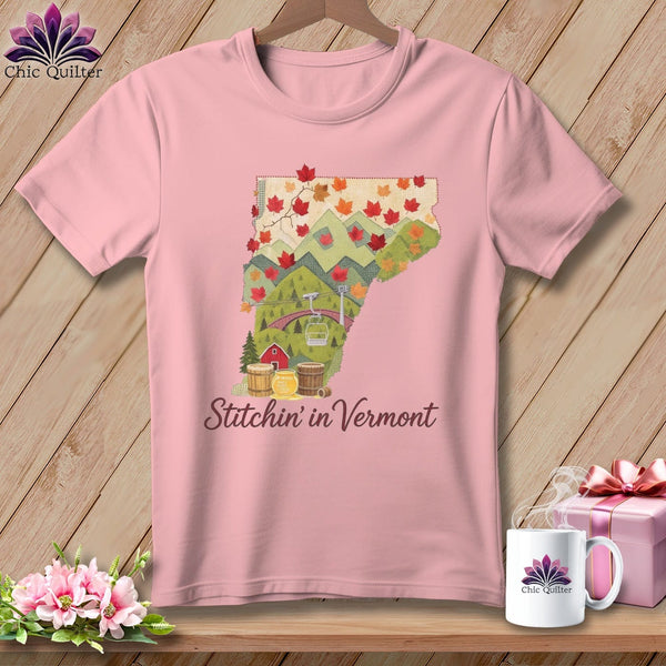 MyDesigns Physical Item S / Pink Stitchin' in Vermont ~ Relaxed Fit Tee