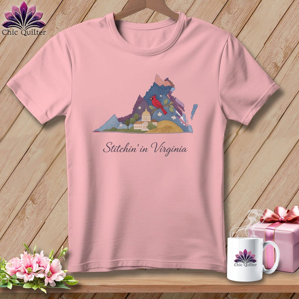 MyDesigns Physical Item S / Pink Stitchin' in Virginia ~ Relaxed Fit Tee