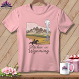 MyDesigns Physical Item S / Pink Stitchin' in Wyoming ~ Relaxed Fit Tee