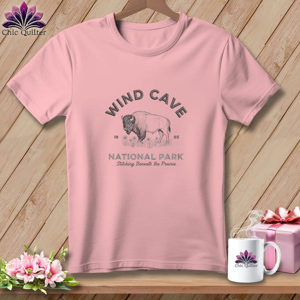 MyDesigns Physical Item S / Pink Wind Cave National Park, Stitchin In Beauty ~ Relaxed Fit Tee