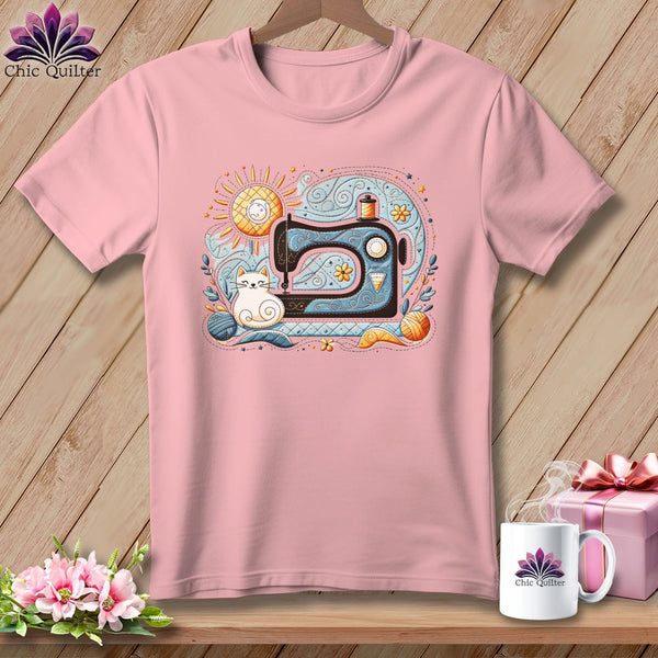 MyDesigns Physical Item S / Pink Zen Kitty Quilter ~ Relaxed Fit Tee