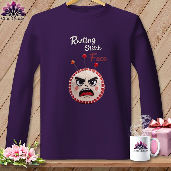 MyDesigns Physical Item S / Purple Back Off Bucco - Resting Stitch Face ~ Long Sleeve Tee