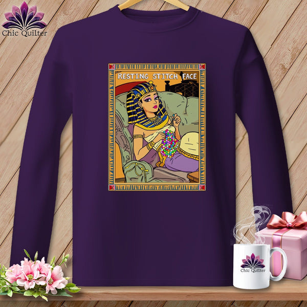 MyDesigns Physical Item S / Purple Cleo Patch Ra - Resting Stitch Face ~ Long Sleeve Tee