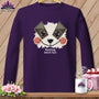 MyDesigns Physical Item S / Purple Patchwork Cheek - Resting Stitch Face ~ Long Sleeve T-Shirt