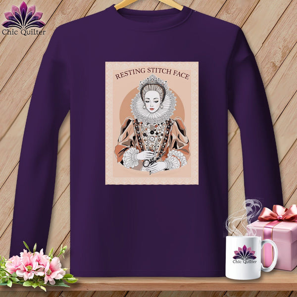 MyDesigns Physical Item S / Purple Queen Eliza-Stitch - Resting Stitch Face ~ Long Sleeve T-Shirt