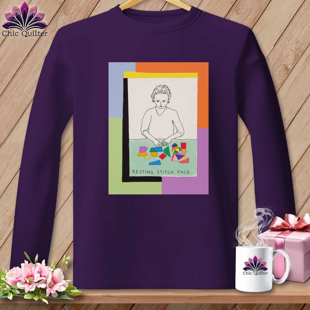 MyDesigns Physical Item S / Purple Sew-Nia Delaunay - Resting Stitch Face ~ Long Sleeve Tee
