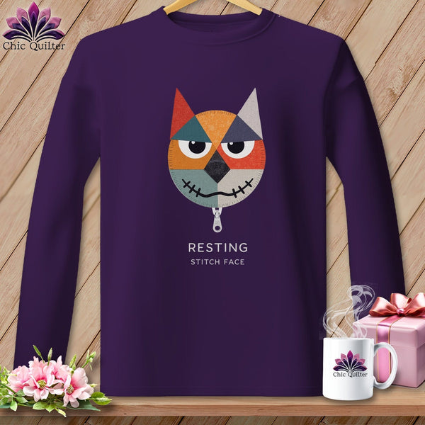 MyDesigns Physical Item S / Purple Snark - Resting Stitch Face ~ Long Sleeve T-Shirt