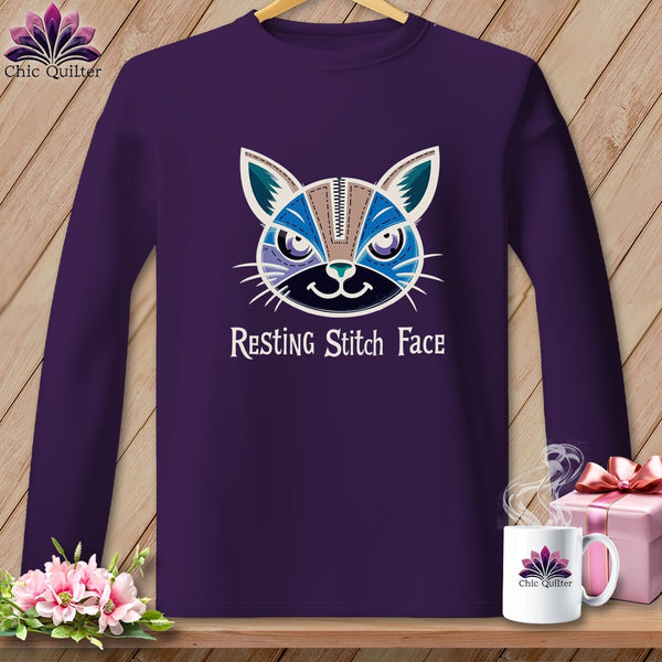 MyDesigns Physical Item S / Purple What Do You Want? - Resting Stitch Face ~ Long Sleeve T-Shirt