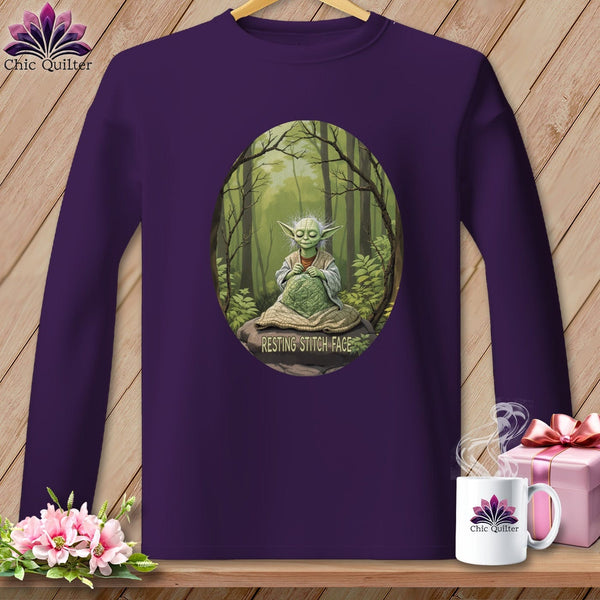 MyDesigns Physical Item S / Purple Yo-Yo-Da - Resting Stitch Face ~ Long Sleeve Tee