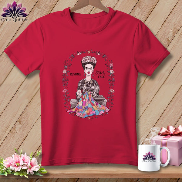 MyDesigns Physical Item S / Red Fray-da Kahio - Resting Stitch Face ~ Premium Tee