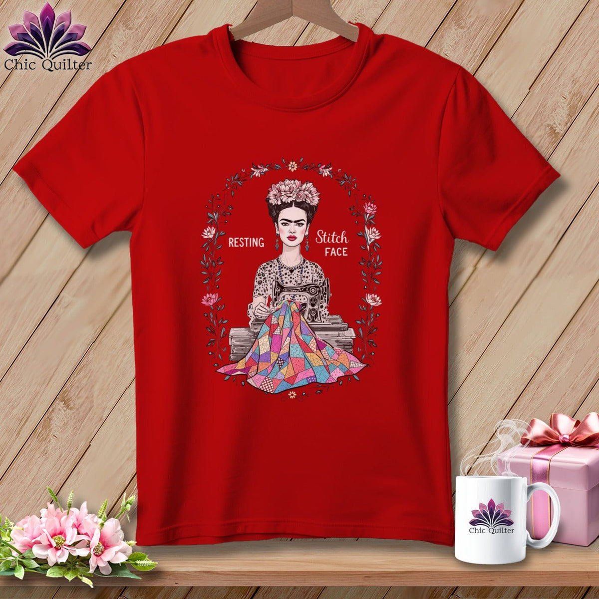 MyDesigns Physical Item S / Red Fray-da Kahio - Resting Stitch Face ~ Relaxed Fit Tee