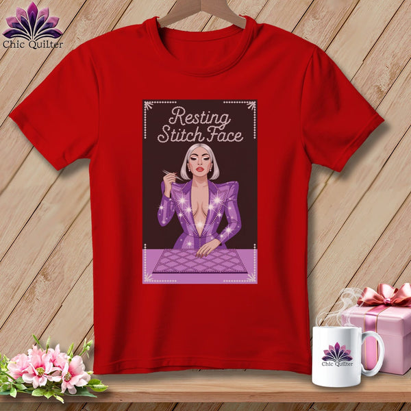MyDesigns Physical Item S / Red Lacy Gagga - Resting Stitch Face ~ Relaxed Fit Tee