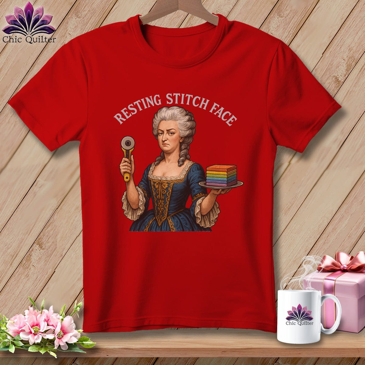 MyDesigns Physical Item S / Red Marie FabCakes-Nette - Resting Stitch Face ~ Relaxed Fit Tee