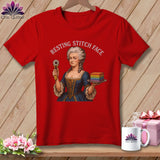 MyDesigns Physical Item S / Red Marie FabCakes-Nette - Resting Stitch Face ~ Relaxed Fit Tee