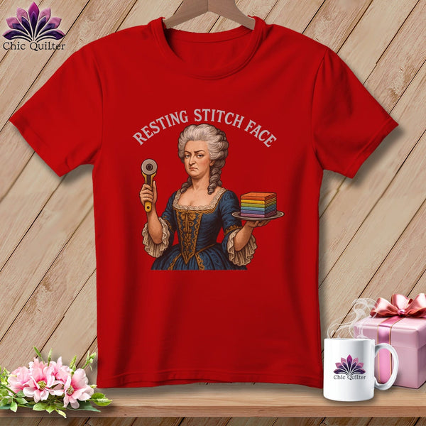 MyDesigns Physical Item S / Red Marie FabCakes-Nette - Resting Stitch Face ~ Relaxed Fit Tee