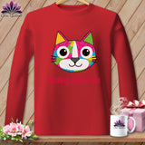 MyDesigns Physical Item S / Red Patchwork Smile - Resting Stitch Face ~ Long Sleeve Tee
