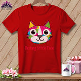 MyDesigns Physical Item S / Red Patchwork Smile - Resting Stitch Face ~ Relaxed Fit Tee