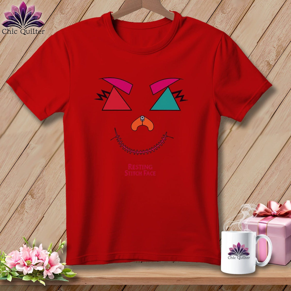 MyDesigns Physical Item S / Red Psychedelic Face - Resting Stitch Face ~ Relaxed Fit Tee