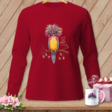 MyDesigns Physical Item S / Red Quilt Hair Don’t Care ~ Curlene Spoolworth ~ Long Sleeve Tee