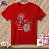 MyDesigns Physical Item S / Red Quilt Hair Don’t Care ~ Pip Patchlet ~ Relaxed Fit Tee