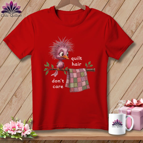 MyDesigns Physical Item S / Red Quilt Hair Don’t Care ~ Pip Patchlet ~ Relaxed Fit Tee