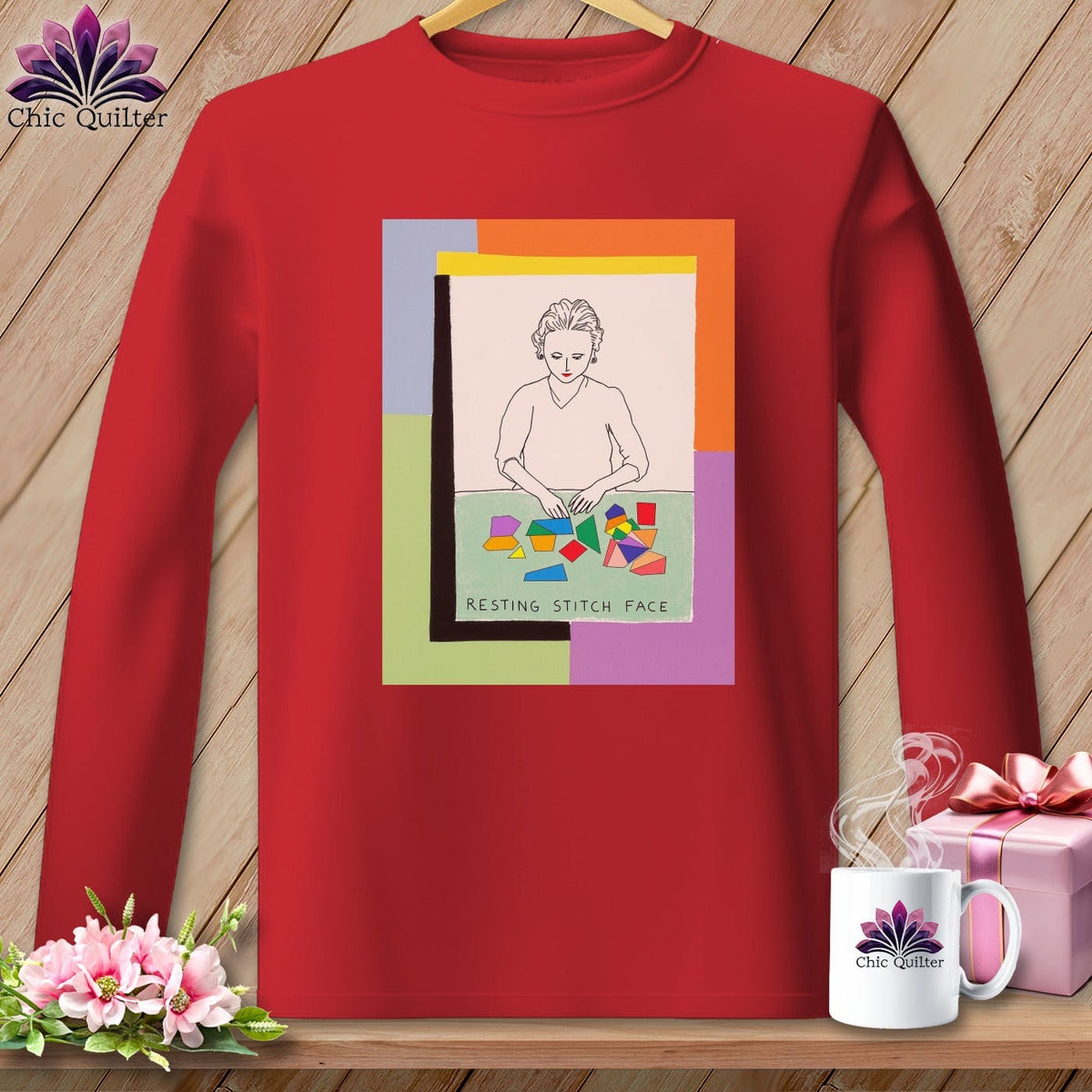 MyDesigns Physical Item S / Red Sew-Nia Delaunay - Resting Stitch Face ~ Long Sleeve Tee