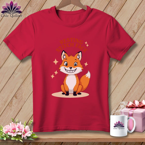 MyDesigns Physical Item S / Red Silly Fox - Resting Stitch Face ~ Premium Tee