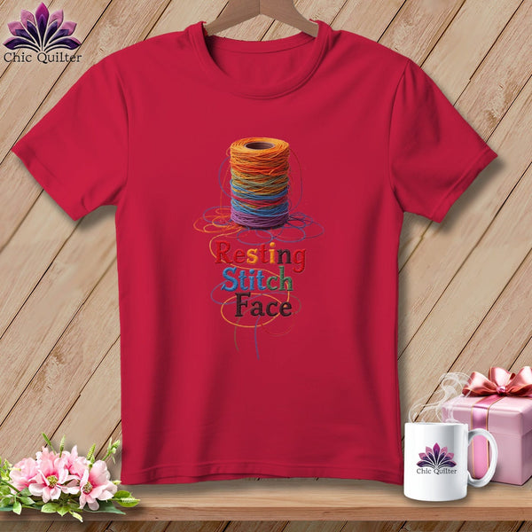 MyDesigns Physical Item S / Red Twisted - Resting Stitch Face ~ Premium Tee