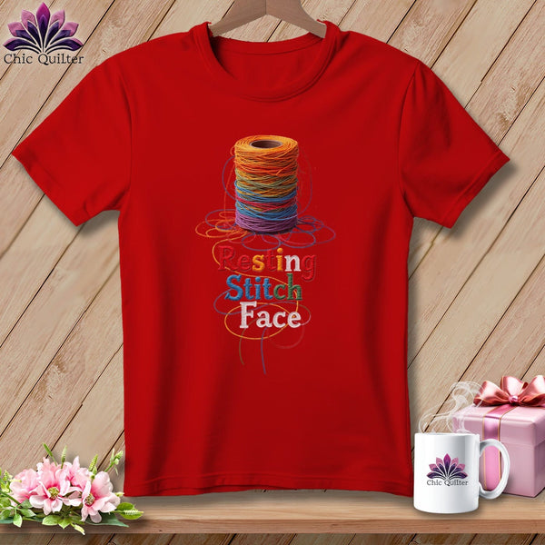 MyDesigns Physical Item S / Red Twisted - Resting Stitch Face ~ Relaxed Fit Tee