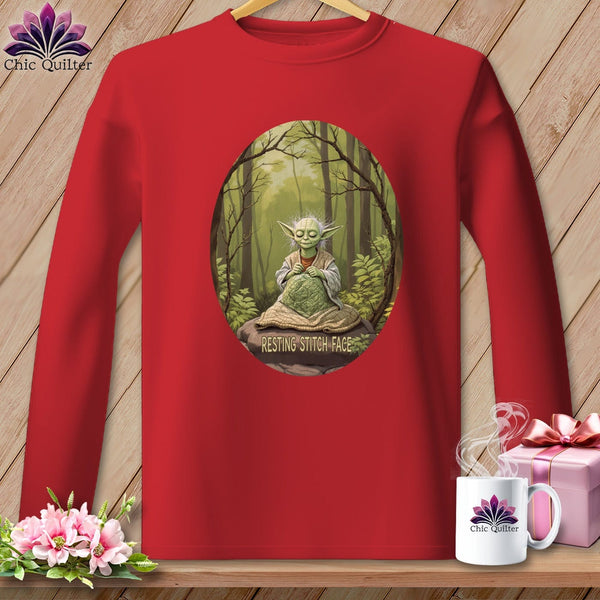 MyDesigns Physical Item S / Red Yo-Yo-Da - Resting Stitch Face ~ Long Sleeve Tee