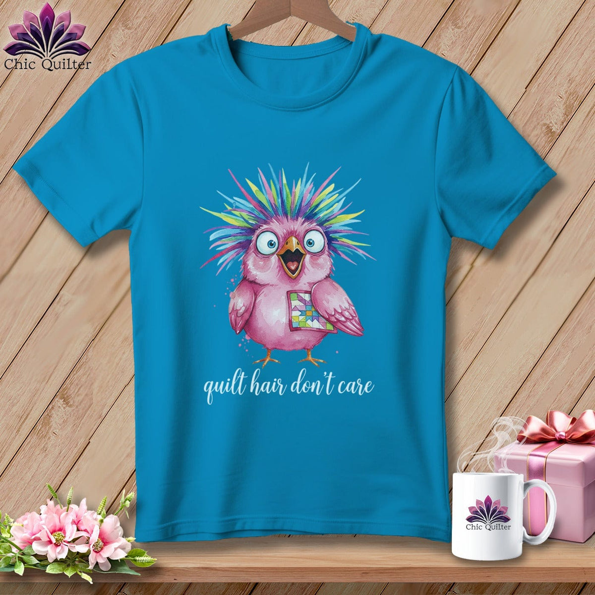 MyDesigns Physical Item S / Royal Caribe Quilt Hair Don’t Care ~ Peaches Plume ~ Premium Tee