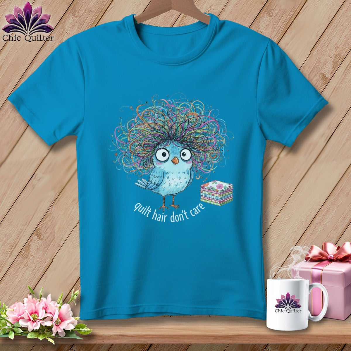 MyDesigns Physical Item S / Royal Caribe Quilt Hair Don’t Care ~ Puffin Bea ~ Premium Tee