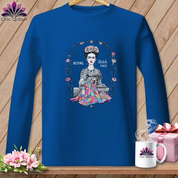 MyDesigns Physical Item S / Royal Fray-da Kahio - Resting Stitch Face ~ Long Sleeve Tee
