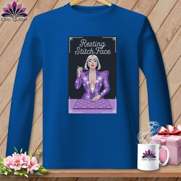 MyDesigns Physical Item S / Royal Lacy Gagga - Resting Stitch Face ~ Long Sleeve Tee