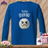 MyDesigns Physical Item S / Royal Ouch - Resting Stitch Face ~ Long Sleeve Tee
